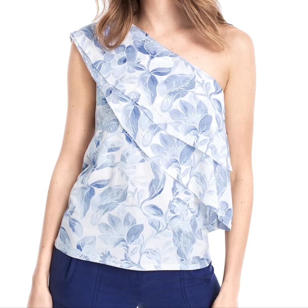 EUC WHBM | Tiered One Shoulder Floral Top